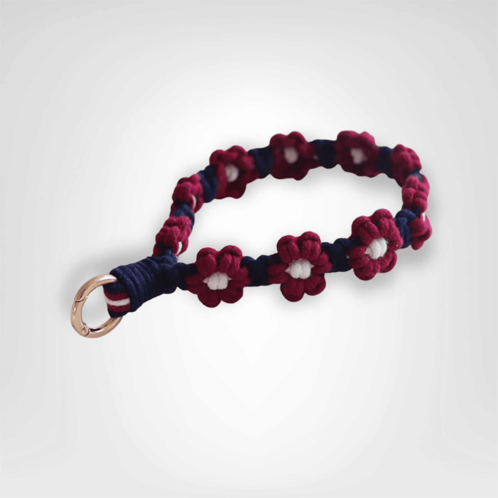 Porte - clés Bracelet <br> Le Macramé marin fleuri - Marin fleuri
