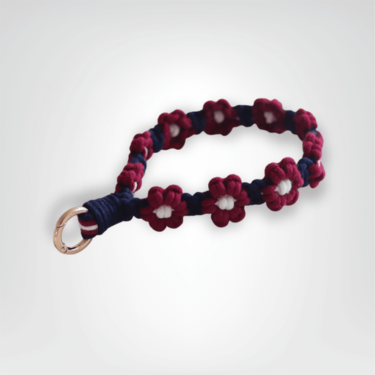 Porte - clés Bracelet <br> Le Macramé marin fleuri - Marin fleuri