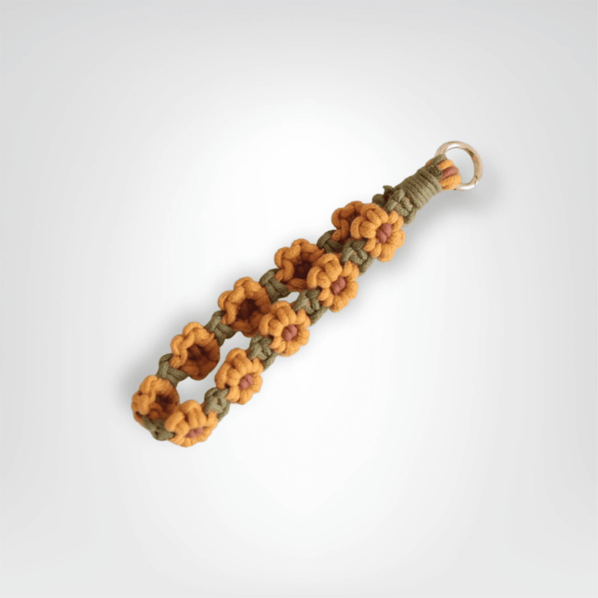 Porte - clés Bracelet <br> Le Macramé tournesol - Macramé tournesol