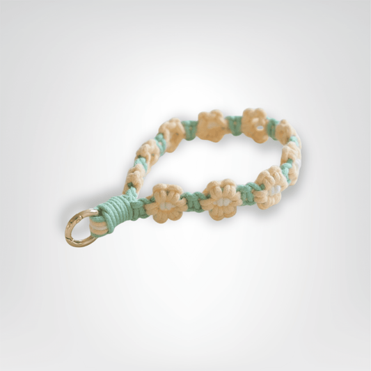 Porte - clés Bracelet <br> Le Macramé turquoise - Macramé turquoise