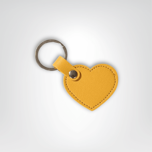 Porte - clés Cuir <br> Cœur Jaune Solo - Jaune