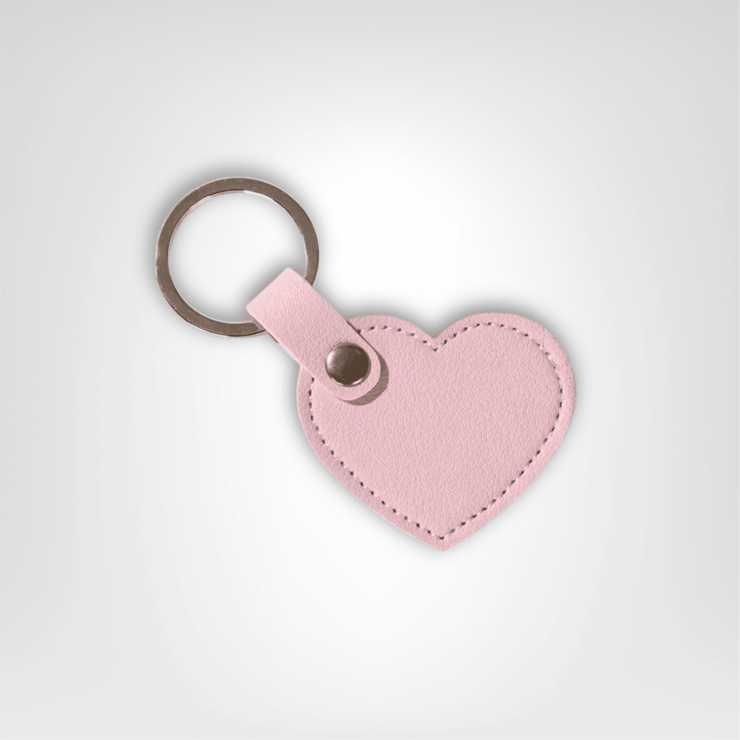 Porte - clés Cuir <br> Cœur Rose Solo - Rose