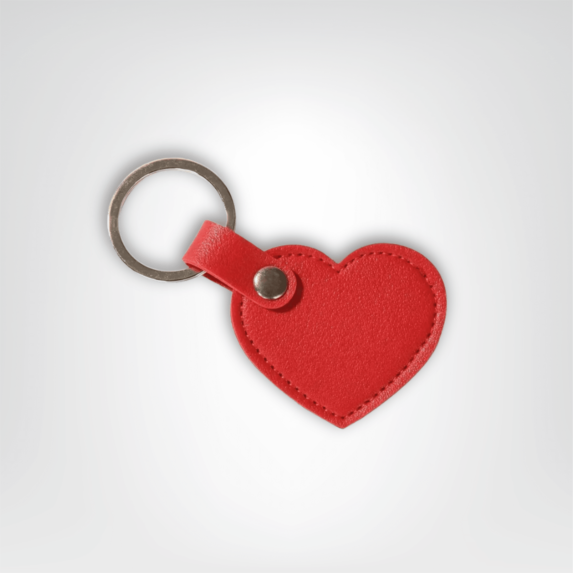 Porte - clés Cuir <br> Cœur Rouge Solo - Rouge