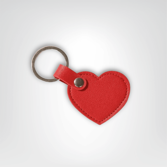 Porte - clés Cuir <br> Cœur Rouge Solo - Rouge