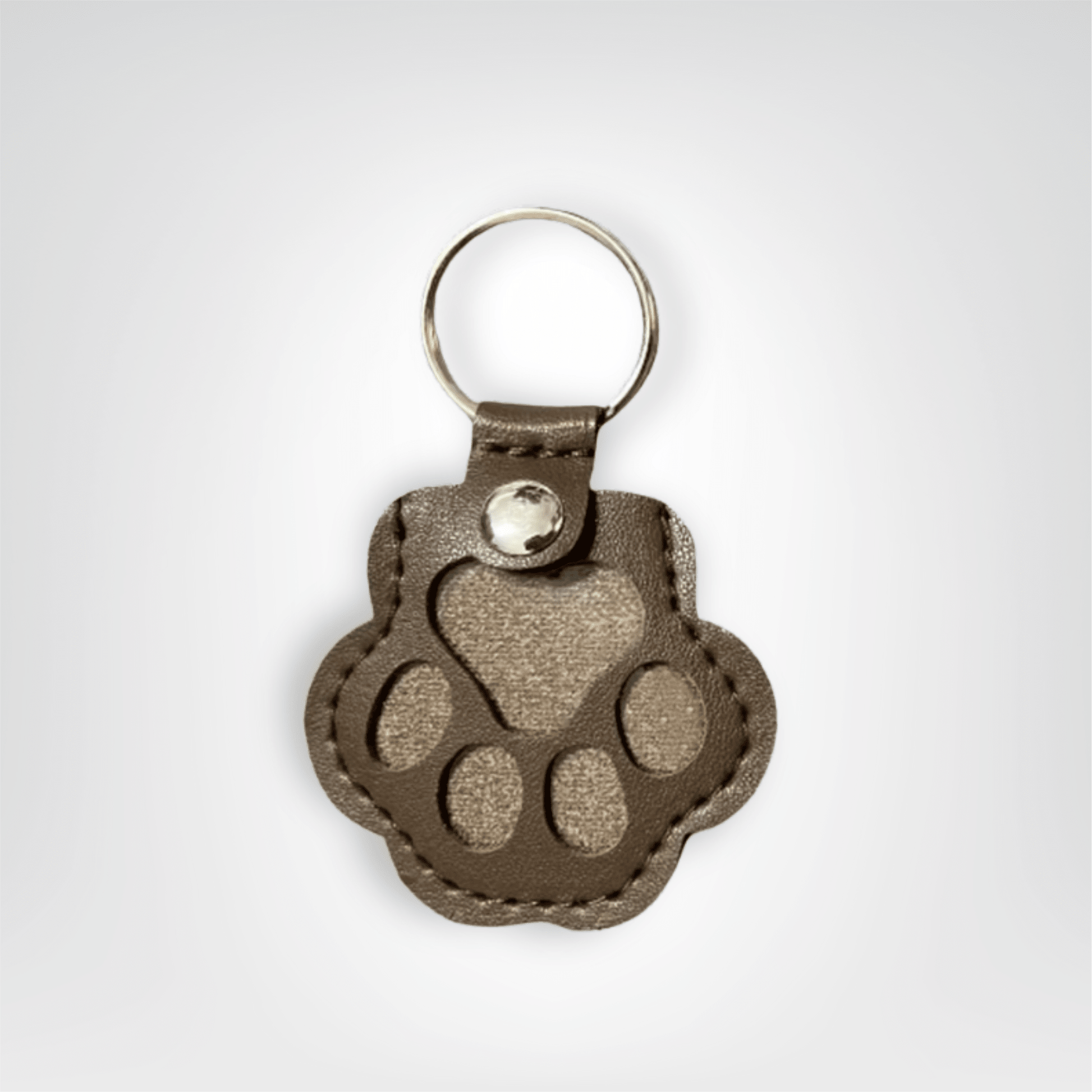 Porte - clés Cuir <br> La Patte Canine Chocolat - Chocolat