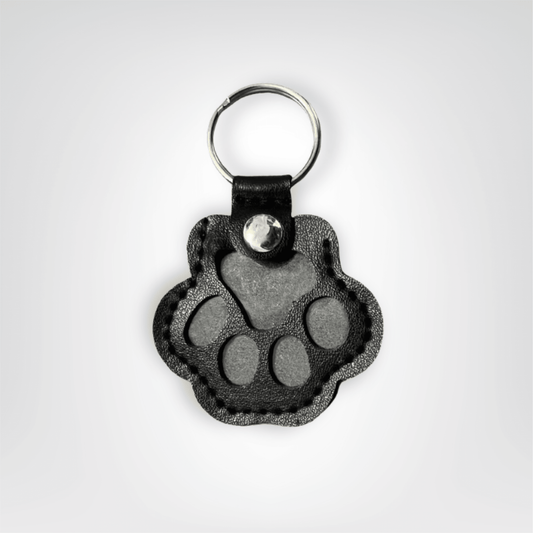 Porte - clés Cuir <br> La Patte Canine Noire - Noir