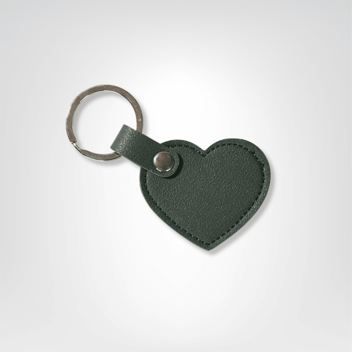 Porte - clés Cuir <br> Le Cœur Vert Armée Personnalisable - Vert armée