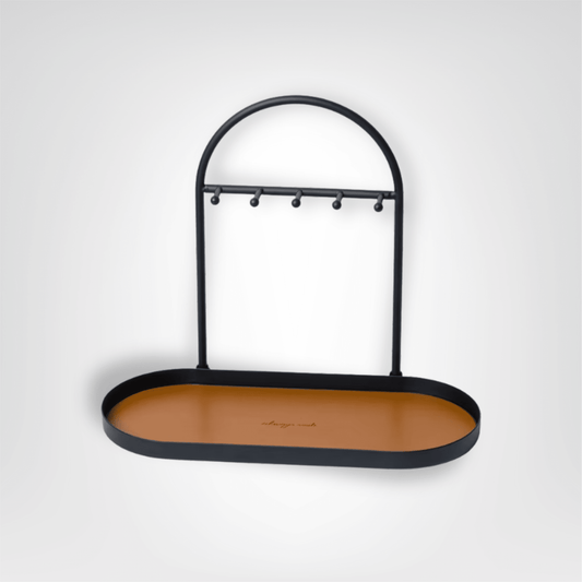 Porte - clés Cuir <br> Le Socle Élégant - Noir