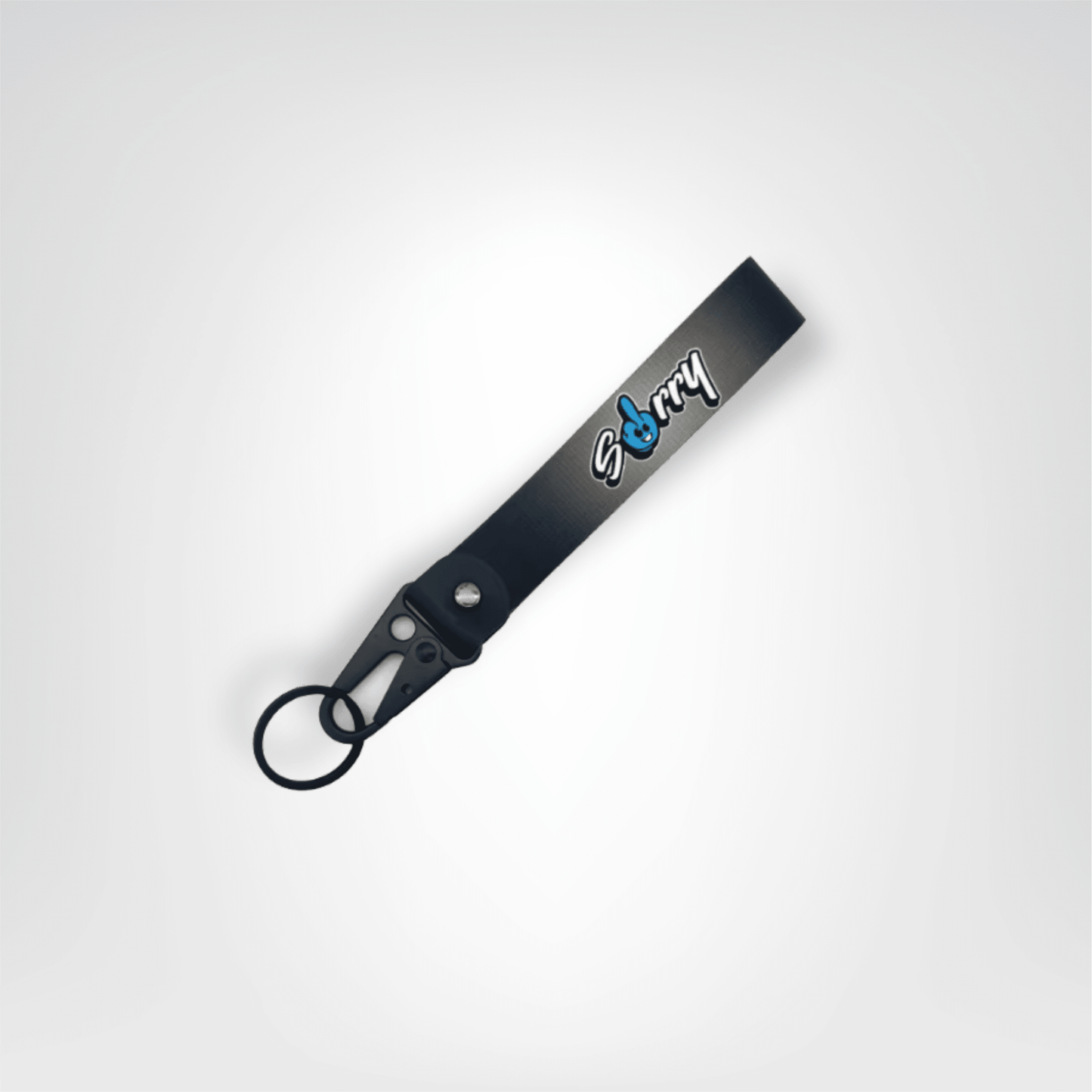 Porte - clés Lanière <br> Le “Sorry” noir & bleu - Noir et bleu