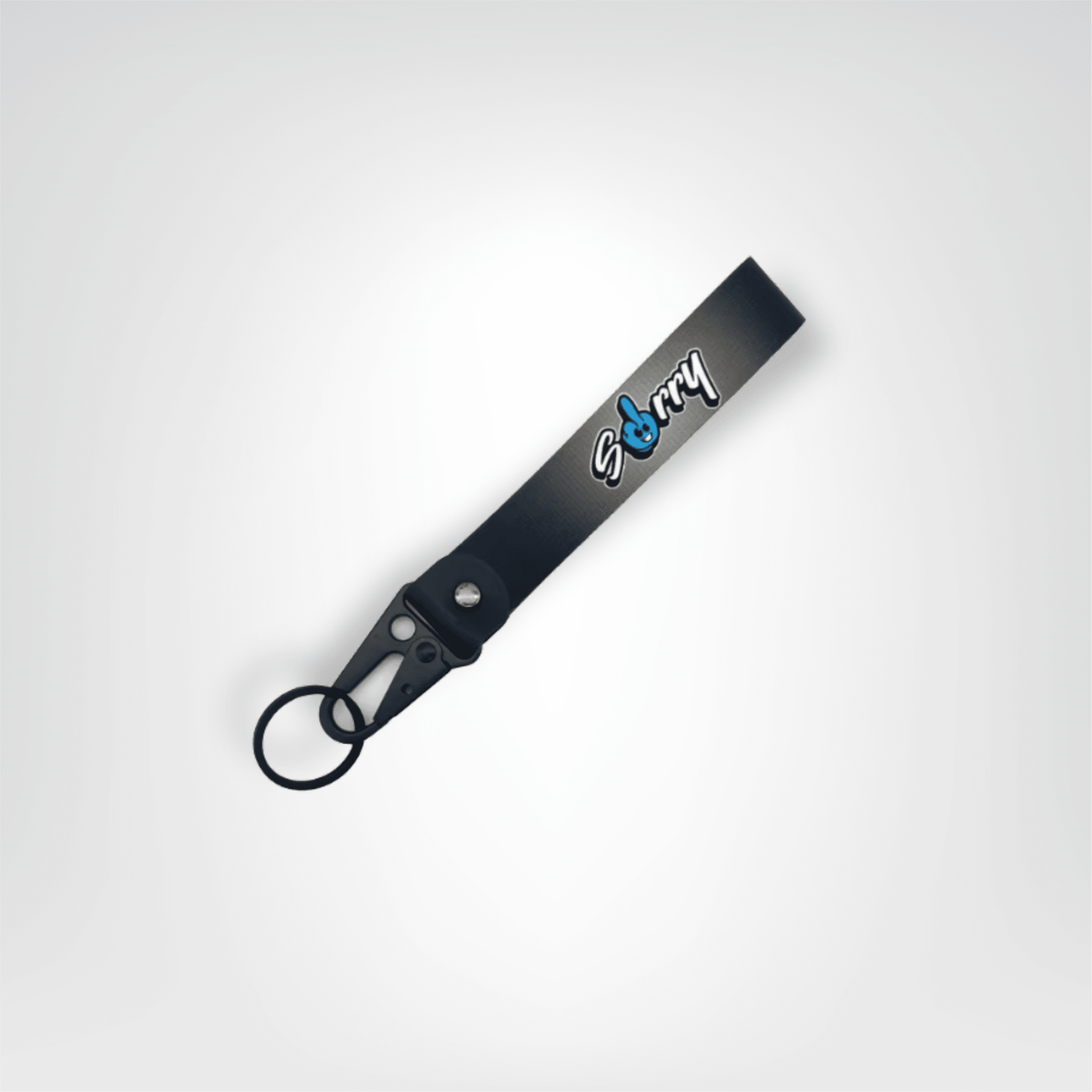 Porte - clés Lanière <br> Le “Sorry” noir & bleu - Noir et bleu