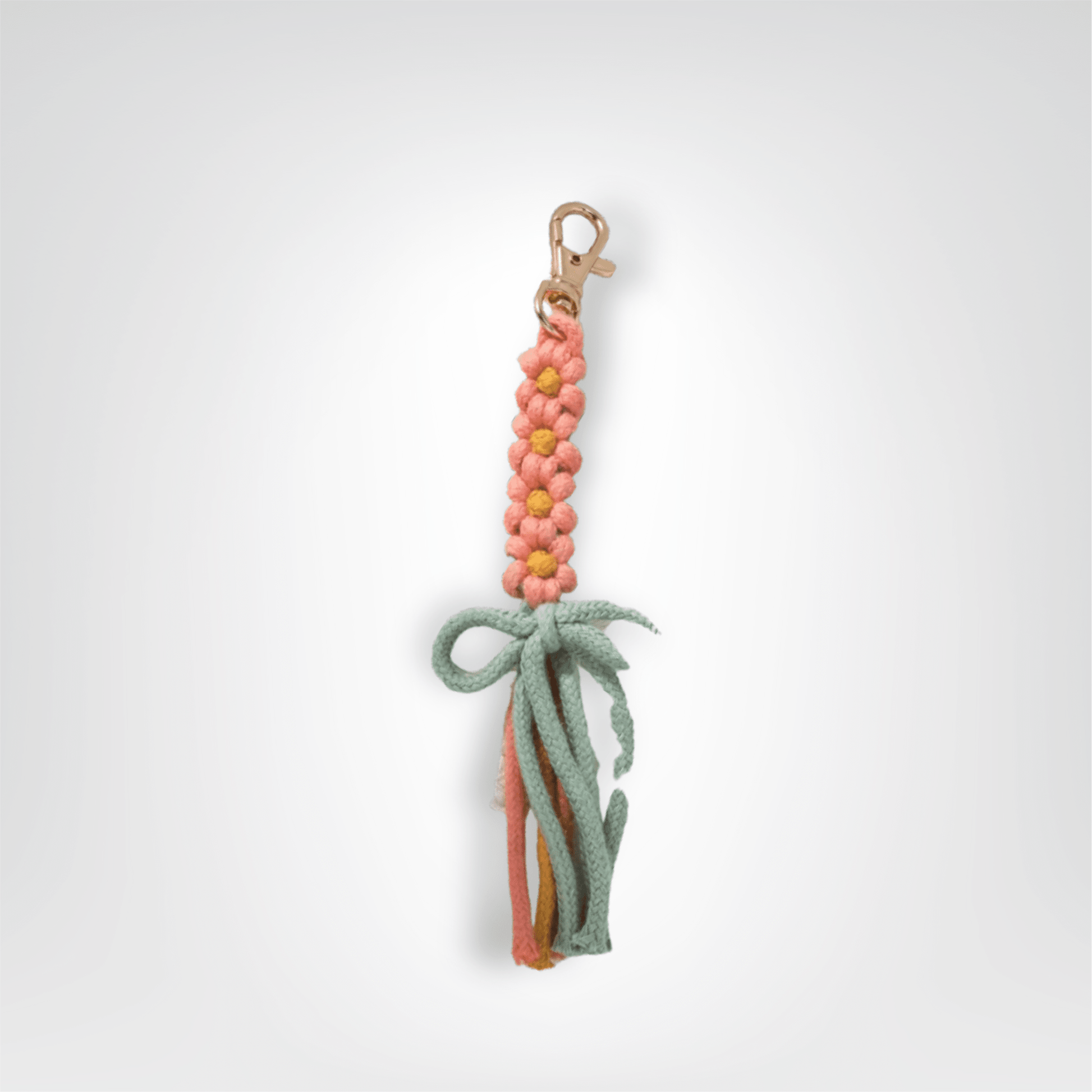 Porte - clés Macramé <br> La Fleur Solstice - Orange