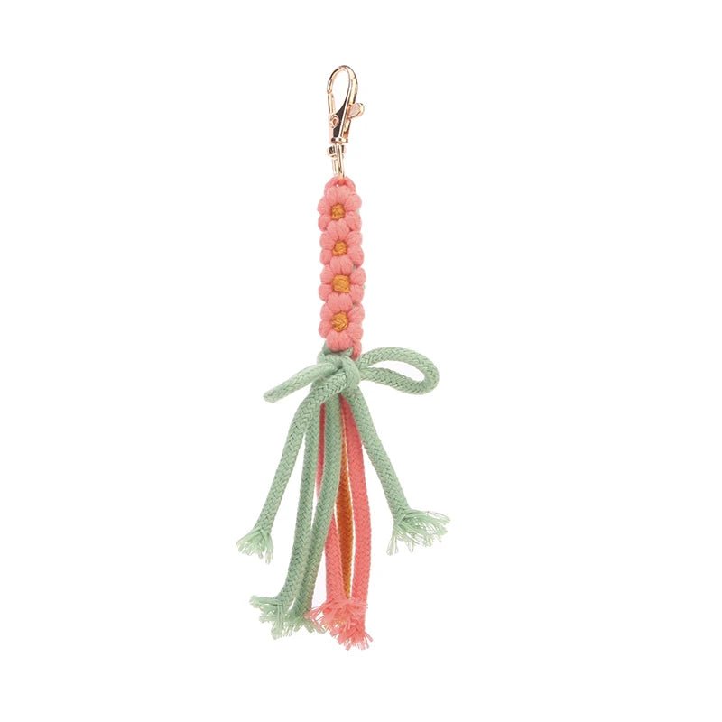 Porte - clés Macramé <br> La Fleur Solstice - Orange