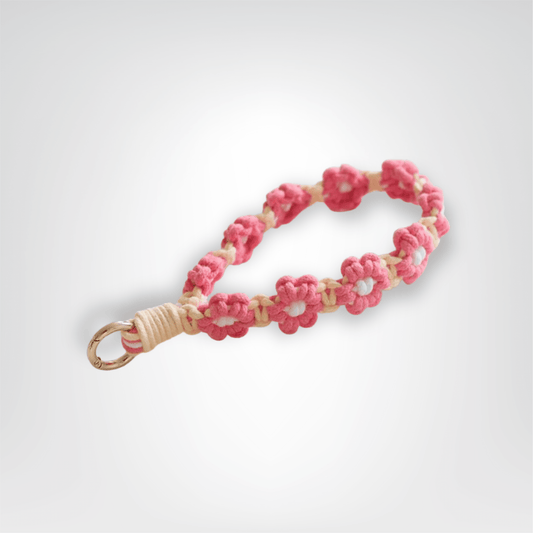 Porte - clés Macramé <br> Le Tressé Rose Bohème - Rose bohème