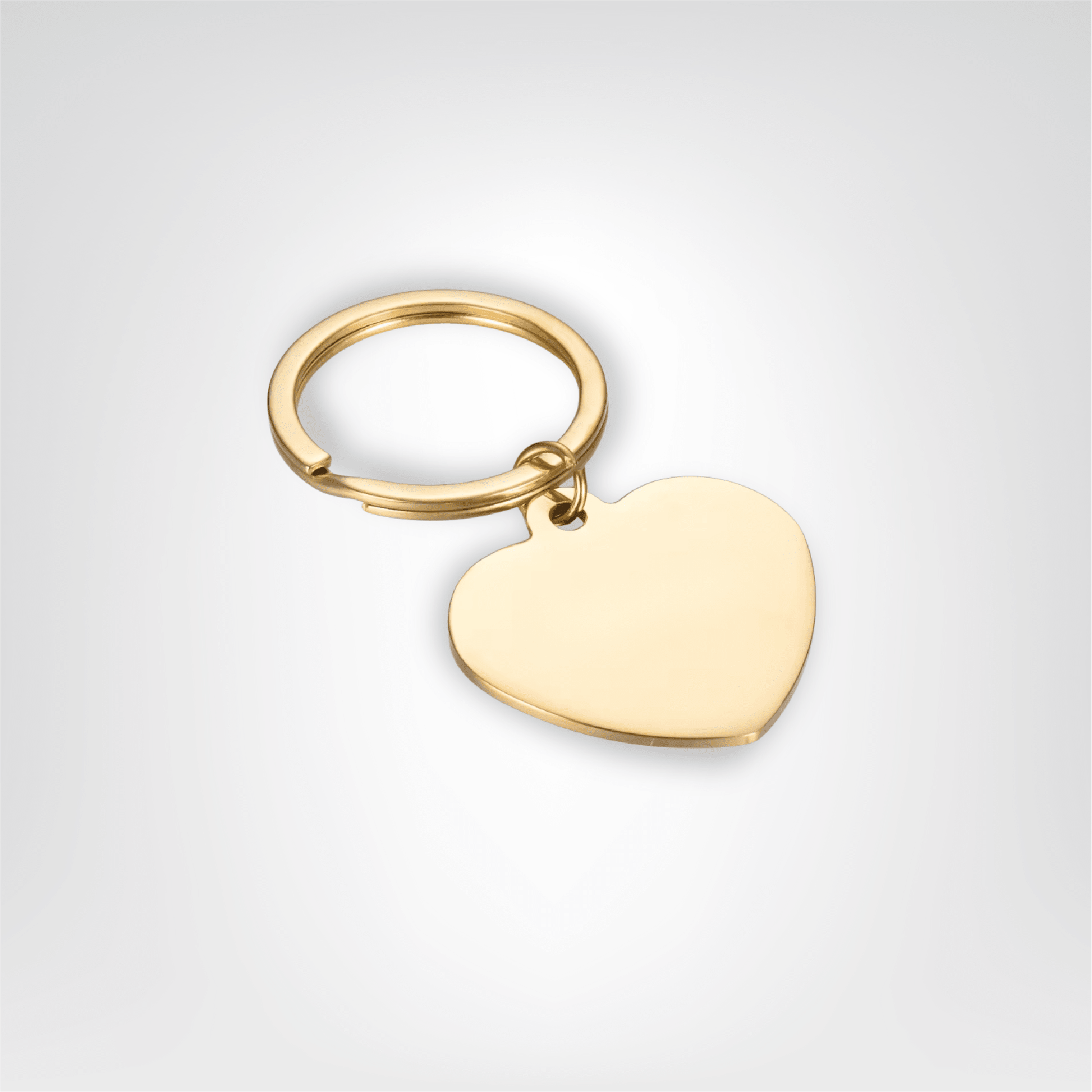 Porte - clés Métal <br> Lot de 4 Cœurs Dorés Personnalisables - Doré