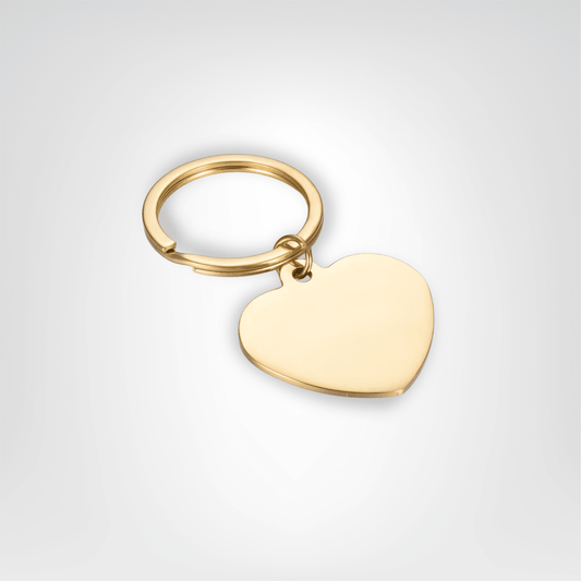 Porte - clés Métal <br> Lot de 4 Cœurs Dorés Personnalisables - Doré