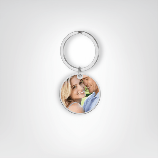 Porte - clés Métalliques <br> Le Cercle Photo Élégant - Argenté