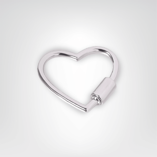 Porte - clés Métalliques <br> Le Cœur Mousqueton Argenté - Argenté