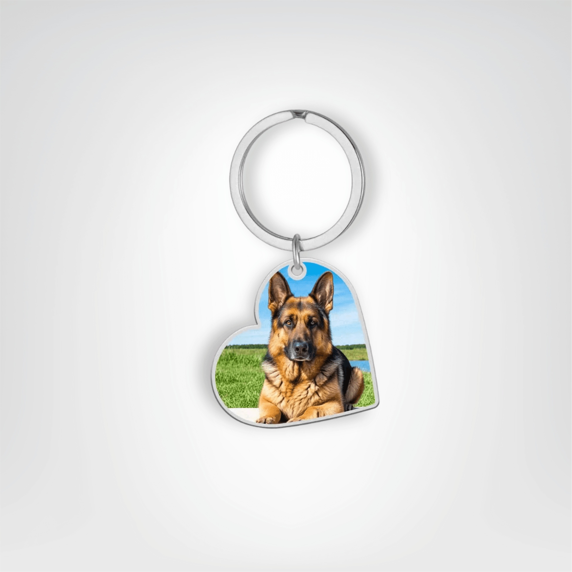 Porte - clés Métalliques <br> Le Cœur Photo - Argenté