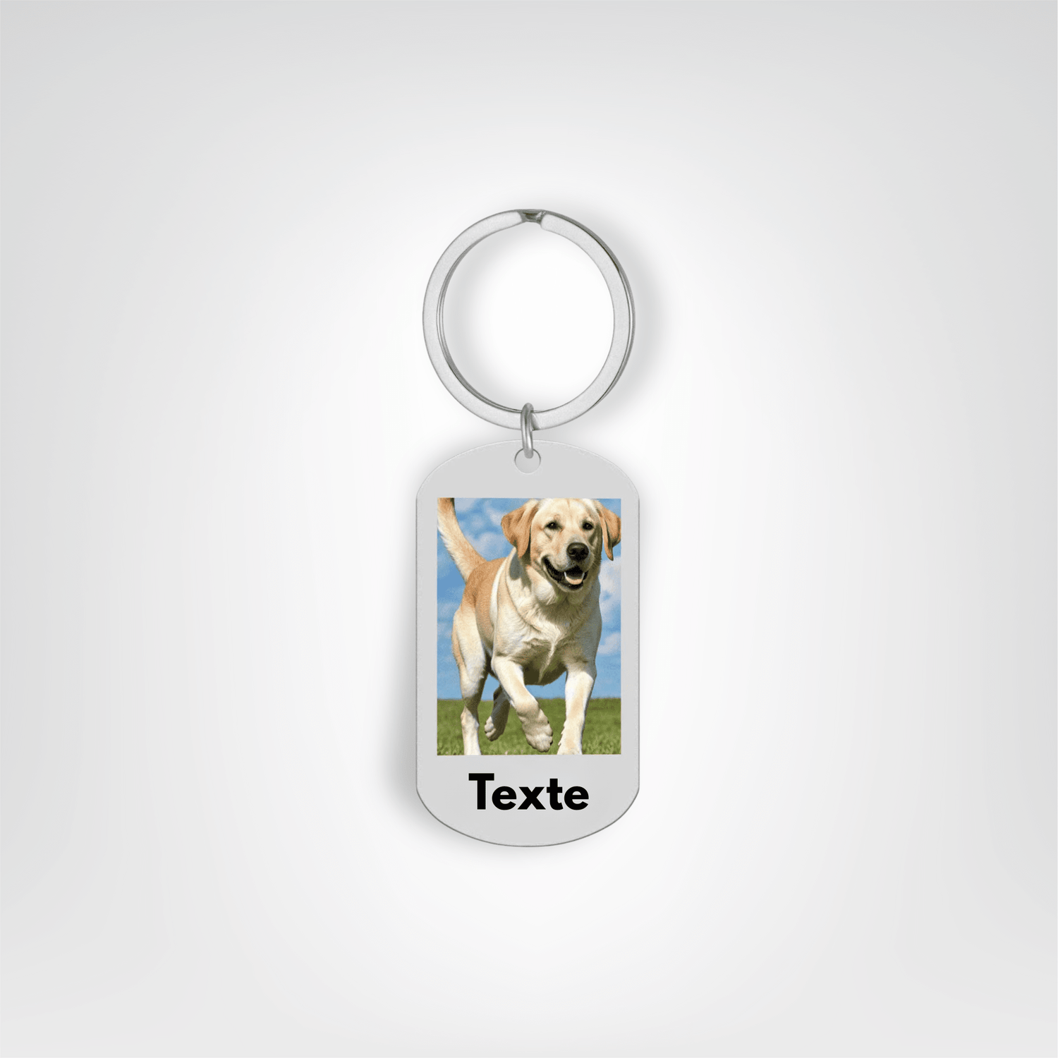 Porte - clés Métalliques <br> Le Médaillon Gravé Élégant - Argenté