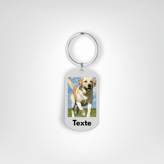 Porte - clés Métalliques <br> Le Médaillon Gravé Élégant - Argenté