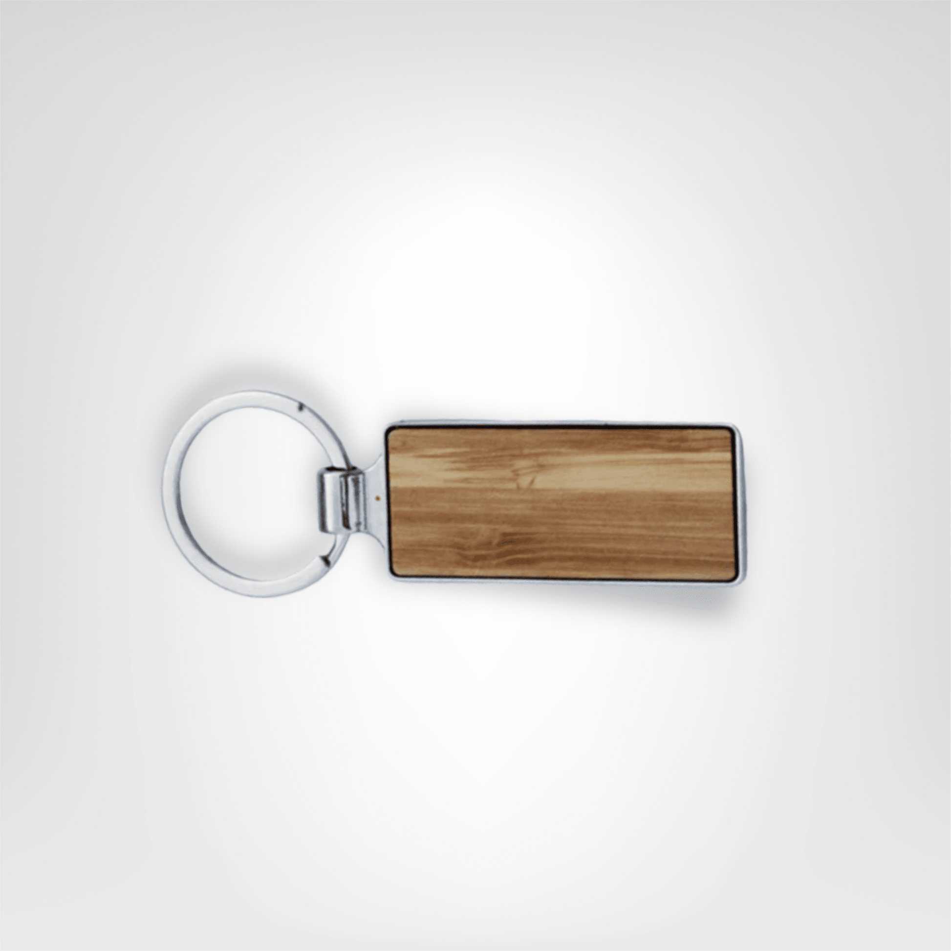 Porte - clés Métalliques <br> Le Rectangle Naturel (Lot de 5 ou 10) - Bois