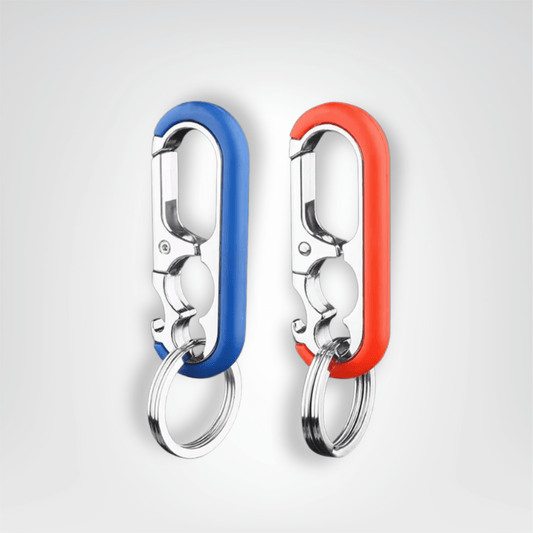 Porte - clés Mousquetons <br> Duo Bord bleu & rouge - Bleu et rouge