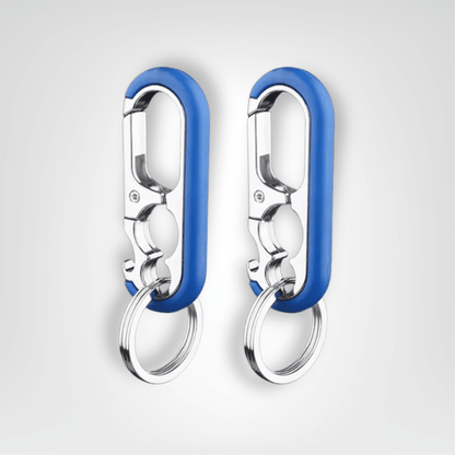 Porte - clés Mousquetons <br> Duo Bord Bleu - Bleu