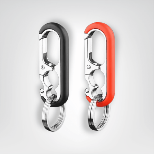 Porte - clés Mousquetons <br> Duo Bord noir & rouge - Noir et rouge