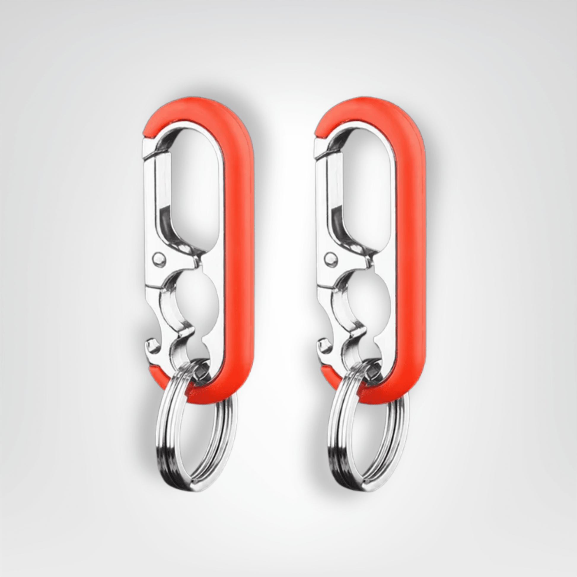 Porte - clés Mousquetons <br> Duo Bord rouge - Rouge