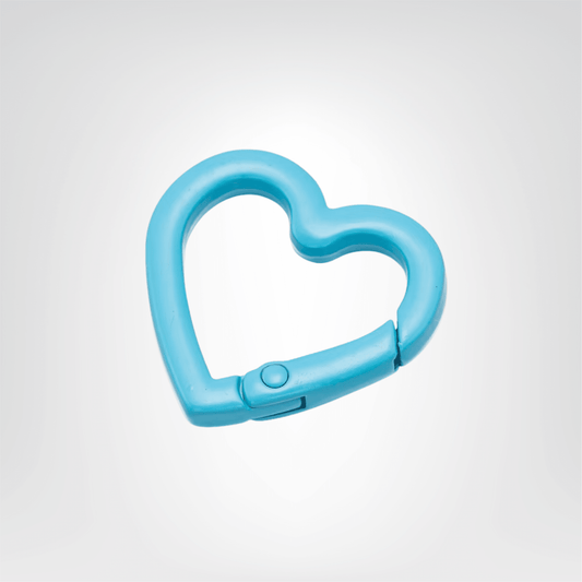 Porte - clés Mousquetons <br> Le Cœur Bleu Ciel (Lot de 5) - Bleu ciel