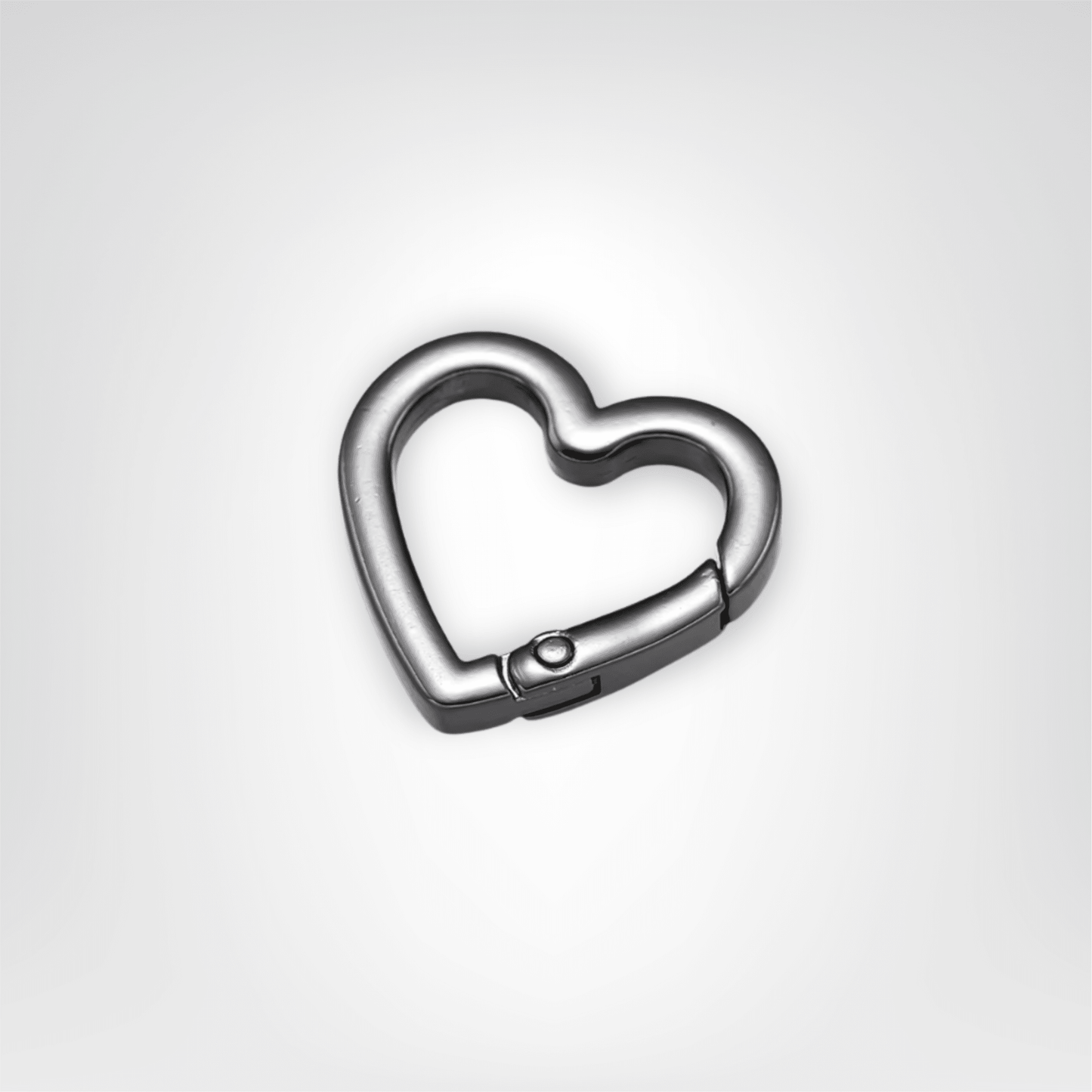 Porte - clés Mousquetons <br> Le Cœur Chrome Éclatant (Lot de 5) - Chrome