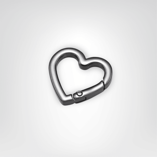 Porte - clés Mousquetons <br> Le Cœur Chrome Éclatant (Lot de 5) - Chrome