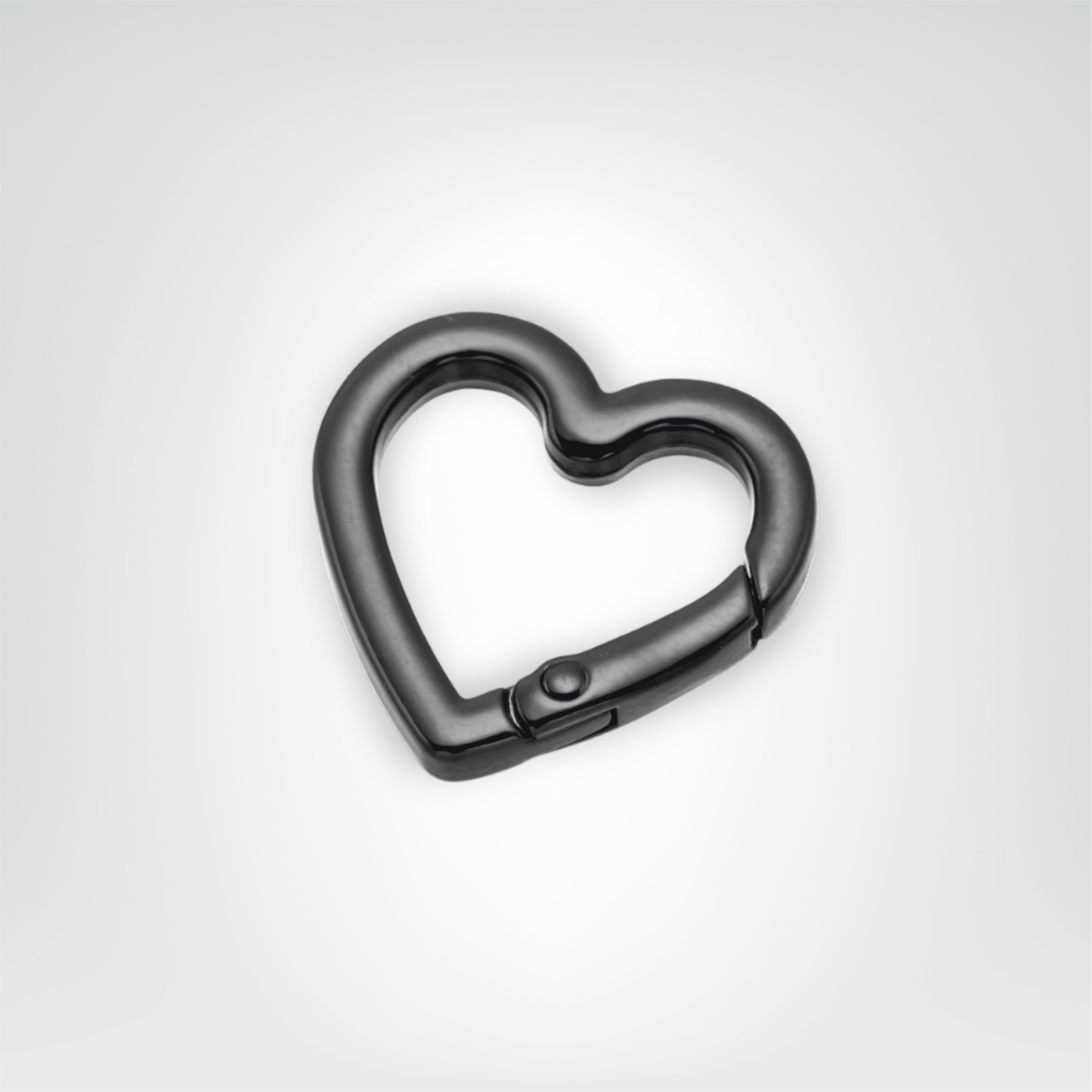 Porte - clés Mousquetons <br> Le Cœur Onyx (Lot de 5) - Noir