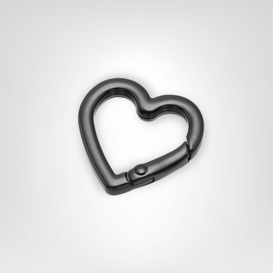 Porte - clés Mousquetons <br> Le Cœur Onyx (Lot de 5) - Noir