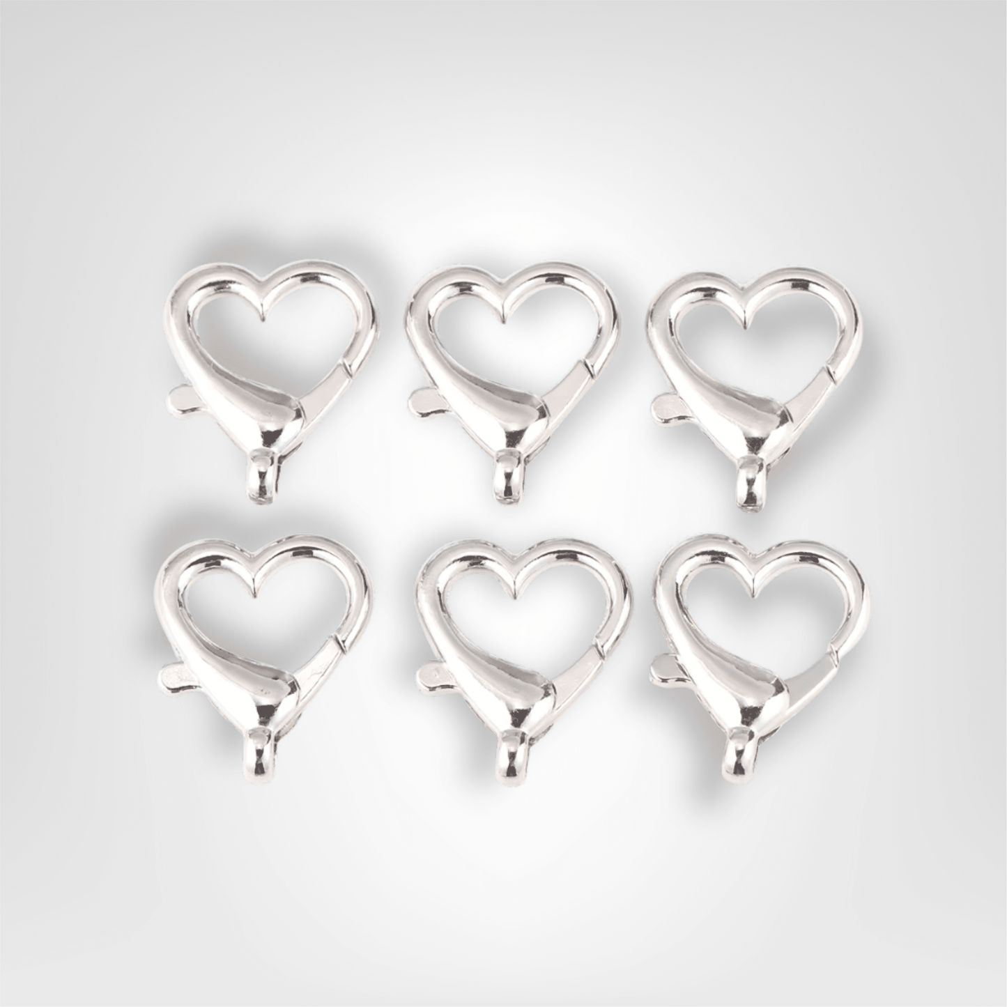 Porte - clés Mousquetons <br> Lot de 6 Métalliques Élégants - Argent