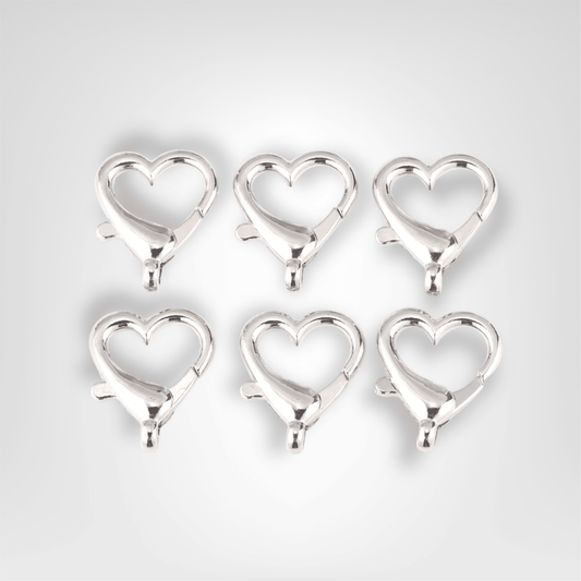 Porte - clés Mousquetons <br> Lot de 6 Métalliques Élégants - Argent