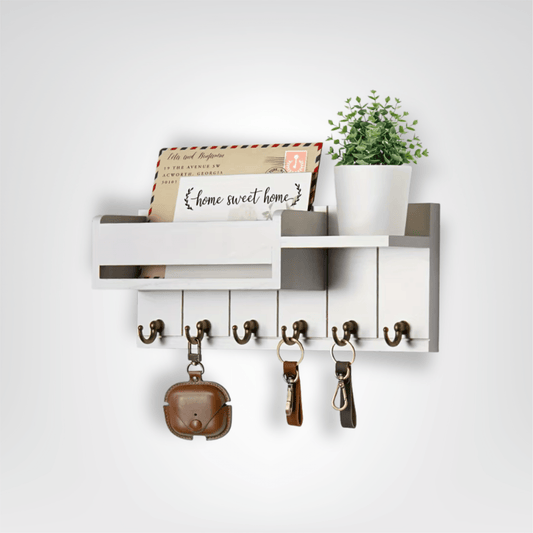 Porte - clés Mural <br> Le Range - lettres en bois blanc - Bois blanc