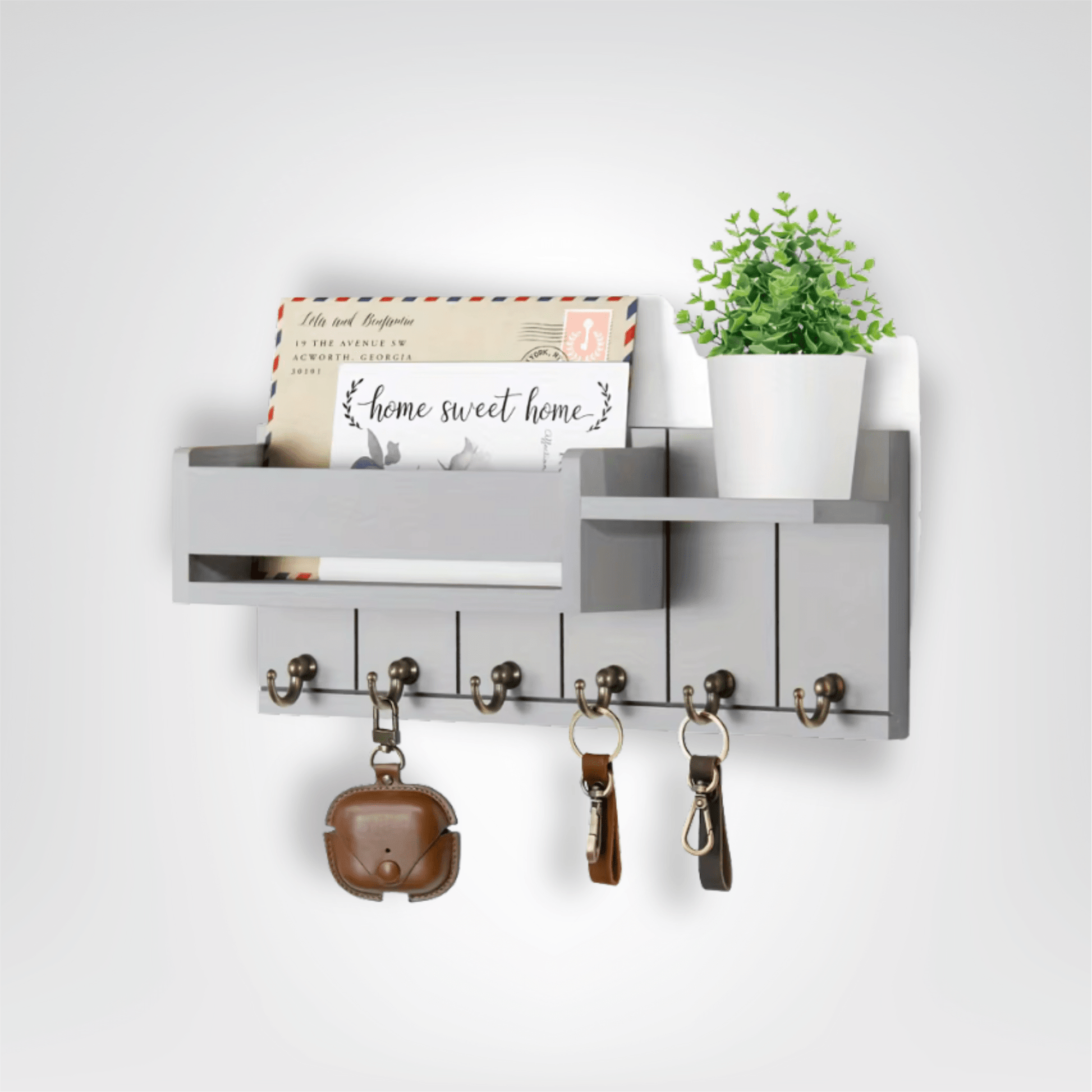 Porte - clés Mural <br> Le Range - lettres gris - Gris