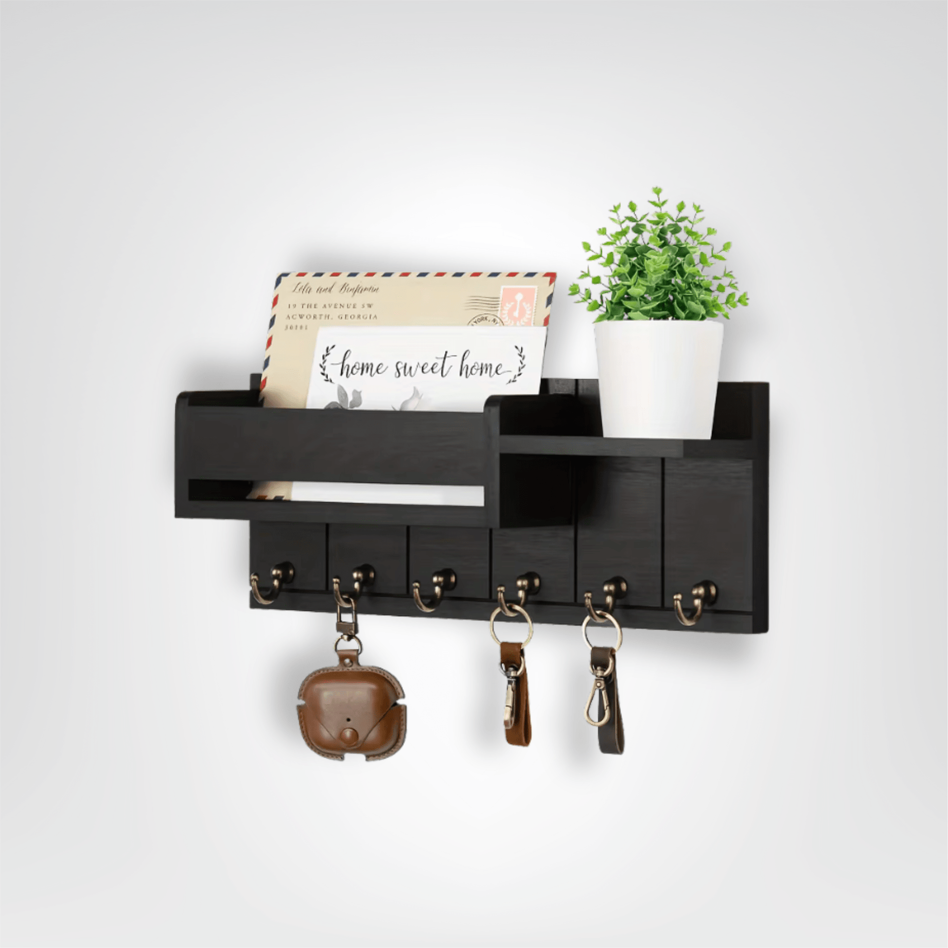 Porte - clés Mural <br> Le Range - lettres noir - Noir