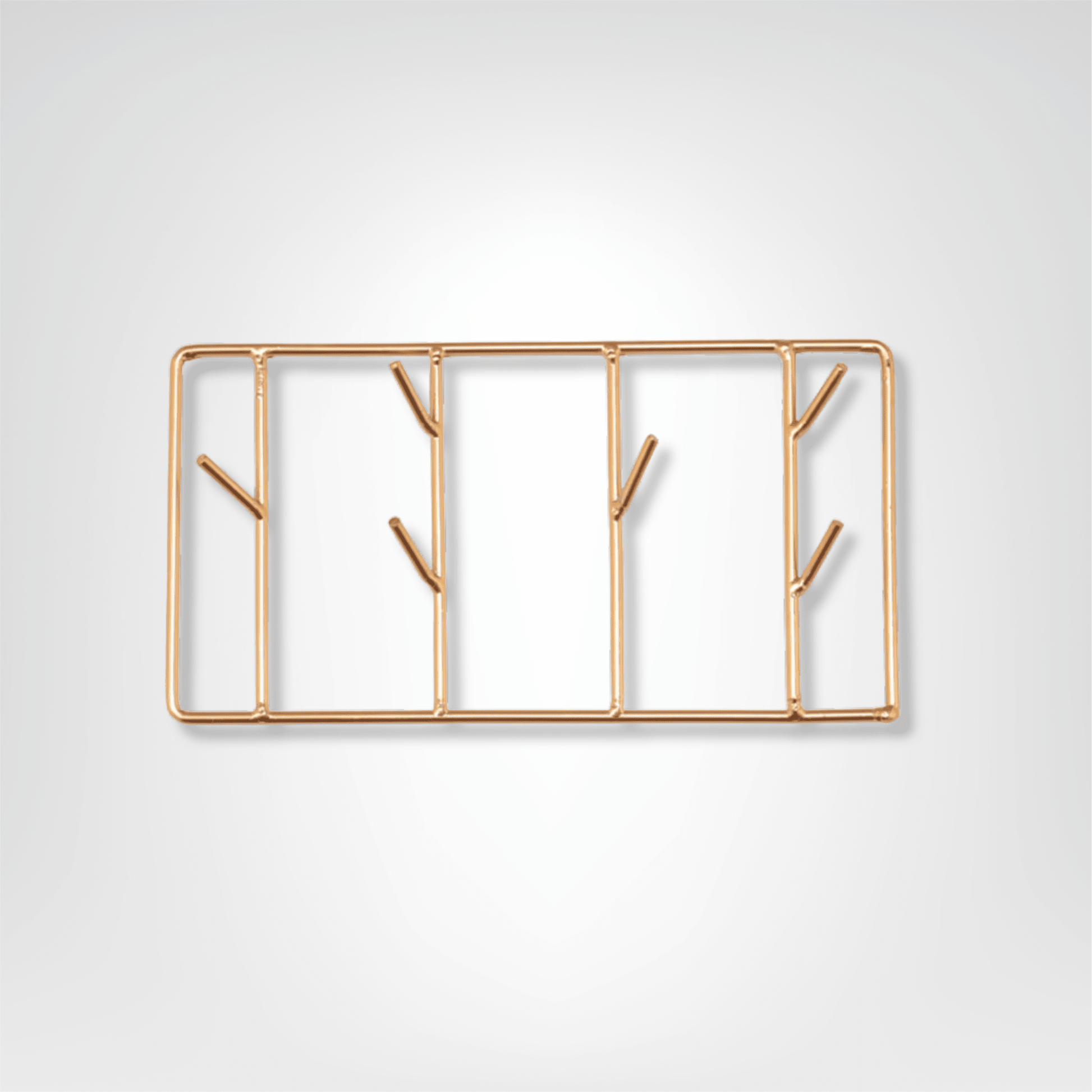 Porte - clés Muraux <br> La Grille Dorée Élégante - Doré