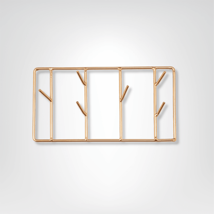 Porte - clés Muraux <br> La Grille Dorée Élégante - Doré