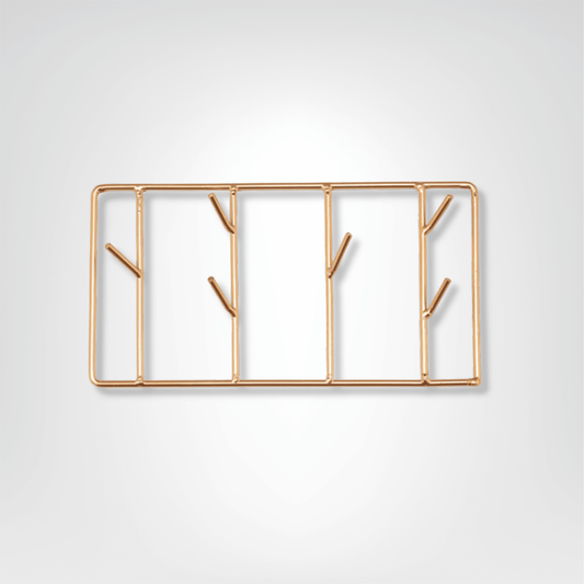 Porte - clés Muraux <br> La Grille Dorée Élégante - Doré