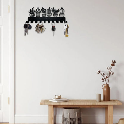 Porte - clés Muraux <br> Le Jardin Noir Moderne - Noir