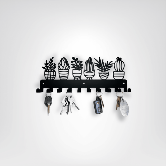 Porte - clés Muraux <br> Le Jardin Noir Moderne - Noir