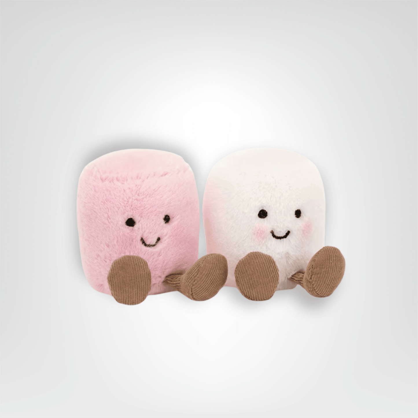 Porte - clés Peluche <br> Le Duo de Marshmallows joyeux - Duo de marshmallow