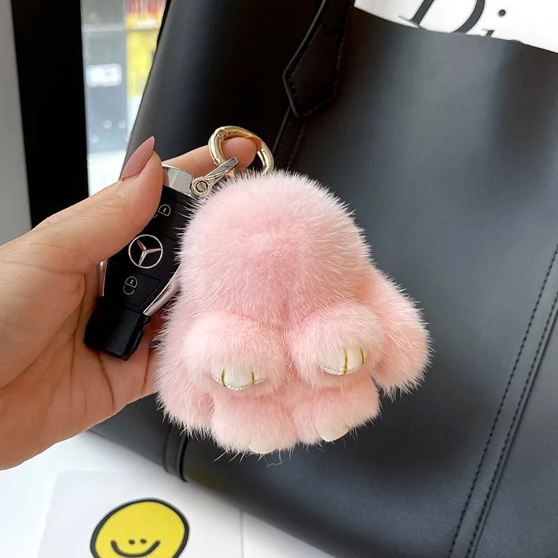 Porte - clés Peluche <br> Le Lapin Rose Poudré - Rose poudrée
