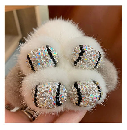 Porte - clés Peluches <br> Le Lapin Blanc Scintillant - Blanc