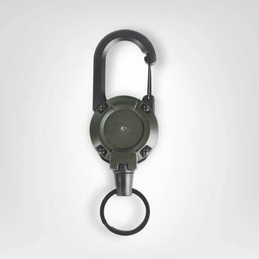 Porte - clés Tactiques <br> Acier Rétractable Vert Armée - Vert armée