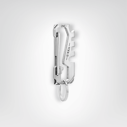 Porte - clés Tactiques <br> Le Mousqueton Rectangulaire Argenté - Argenté