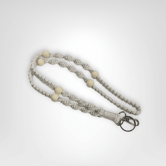 Porte - clés Tressés <br> Le Macramé Gris & Sable - Gris et sable